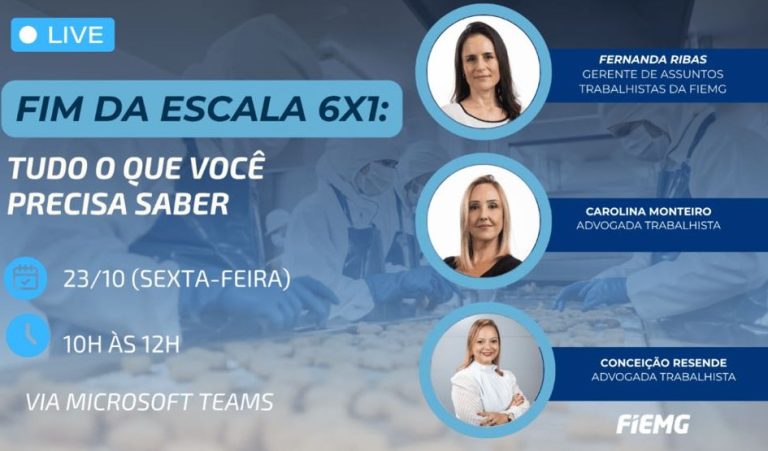 FIEMG promove live sobre fim da escala 6×1